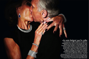 Ford says he's tired of the cult of youth. As the art director for a jewelry shoot he "imagined a man and a woman who had been together for a long time, faithful to each other and always incandescent with desire.” This image as a smashing and let's be honest, very sexy result.