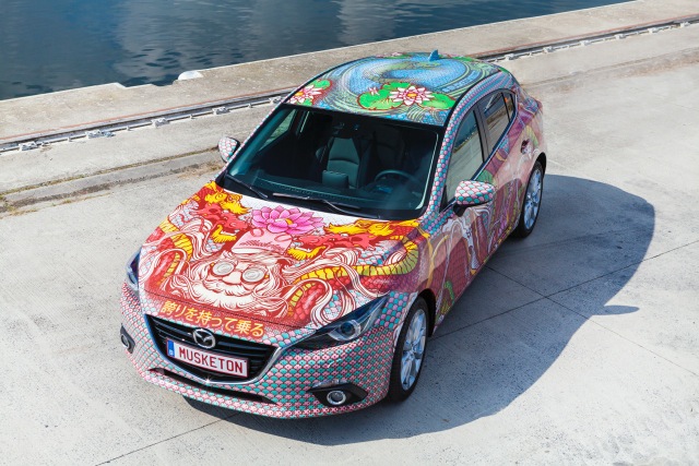Belgian street artist Musketon designs for Mazda